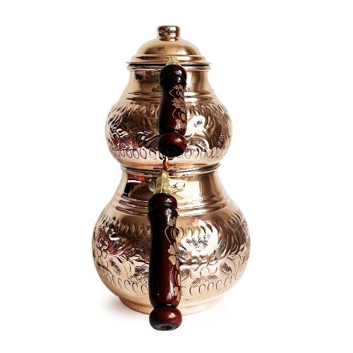 Shark Anatolia El İşleme Klasik Bakır Çaydanlık No:2 Kalın - 8