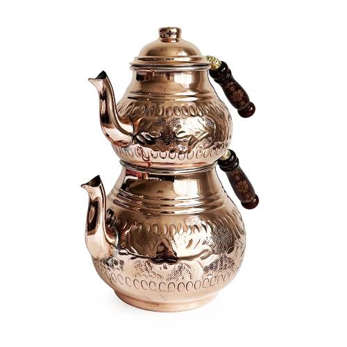 Shark Anatolia El İşleme Klasik Bakır Çaydanlık No:2 Kalın - 9