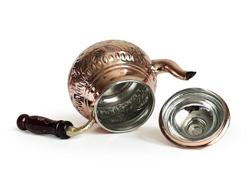 Shark Anatolia El İşleme Klasik Bakır Çaydanlık No:2 Kalın - 6