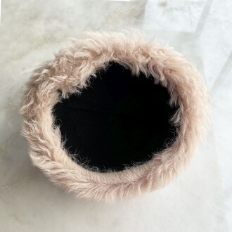 Shark Anatolia El Yapımı %100 Yün Açık Pembe Kürklü Kadın Gerçek Deri Şapka - 7