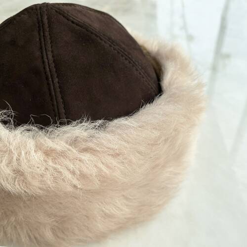 Shark Anatolia El Yapımı %100 Yün Açık Pembe Kürklü Kadın Gerçek Deri Şapka - 9