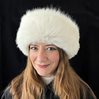 Shark Anatolia El Yapımı  %100 Yün Beyaz Kürklü Kadın Gerçek Deri Börk Şapka - 2