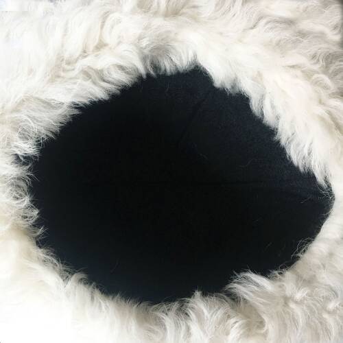 Shark Anatolia El Yapımı  %100 Yün Beyaz Kürklü Kadın Gerçek Deri Börk Şapka - 8