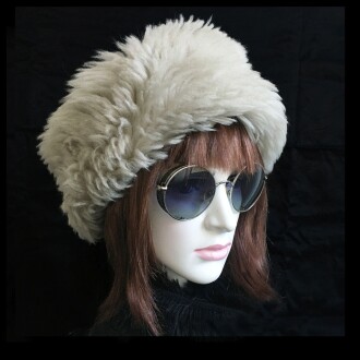 Shark Anatolia El Yapımı %100 Yün Kıvırcık Bej Krem Kürklü Kadın Gerçek Deri Şapka - 3