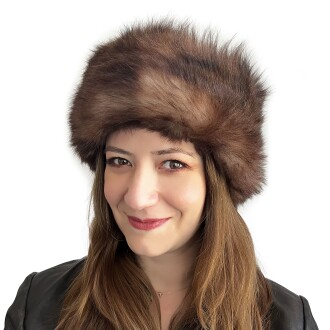 Shark Anatolia El Yapımı  %100 Yün Koyu Kahve Kürklü Kadın Gerçek Deri Börk Şapka - 2