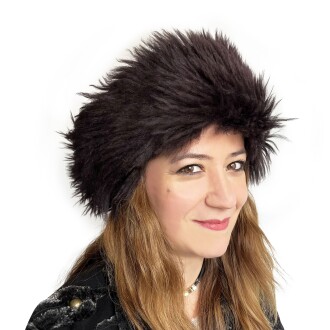 Shark Anatolia El Yapımı  %100 Yün Mürdüm Kürklü Kadın Gerçek Deri Börk Şapka - 5