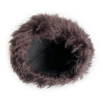 Shark Anatolia El Yapımı  %100 Yün Mürdüm Kürklü Kadın Gerçek Deri Börk Şapka - 7