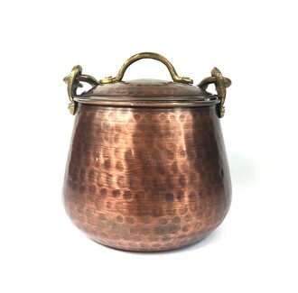 Elite Turkish Copper Bucket Flat Bakrac 13cm
