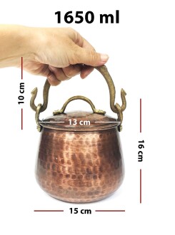 Elite Turkish Copper Bucket Flat Bakrac 13cm - 3