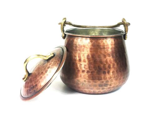 Elite Turkish Copper Bucket Flat Bakrac 13cm - 5