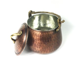 Elite Turkish Copper Bucket Flat Bakrac 13cm - 6