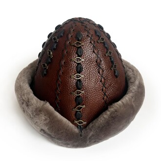 Shark Anatolia Ertuğrul Gazi Hakiki Deri Börk Çapraz Dikiş Kahve - 3