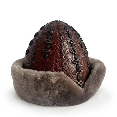 Shark Anatolia Ertuğrul Gazi Hakiki Deri Börk Çapraz Dikiş Kahve - 4