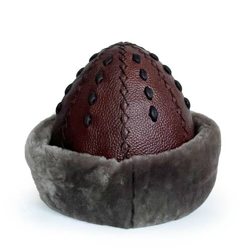 Shark Anatolia Ertuğrul Gazi Hakiki Deri Börk Çapraz Dikiş Kahve - 5