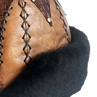 Shark Anatolia Ertuğrul Gazi Hakiki Deri Börk Kahve - 9