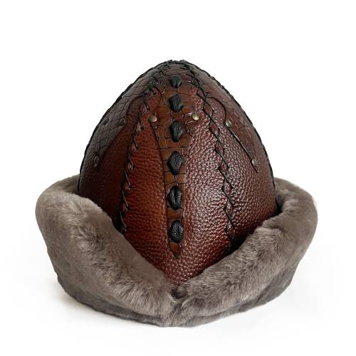 Shark Anatolia Ertuğrul Gazi Hakiki Deri Börk Şapka Selçuklu Kabartmalı - 2