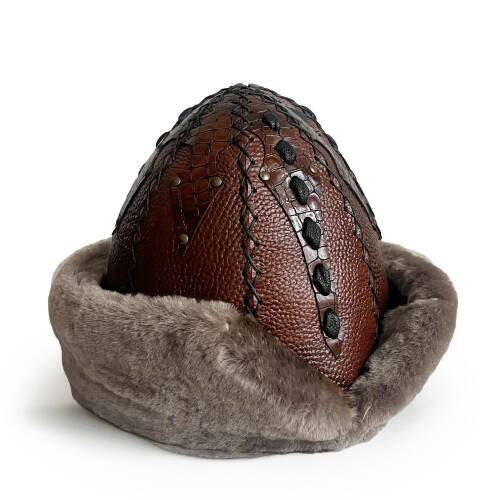 Shark Anatolia Ertuğrul Gazi Hakiki Deri Börk Şapka Selçuklu Kabartmalı - 3