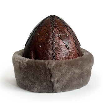 Shark Anatolia Ertuğrul Gazi Hakiki Deri Börk Şapka Selçuklu Kabartmalı - 6