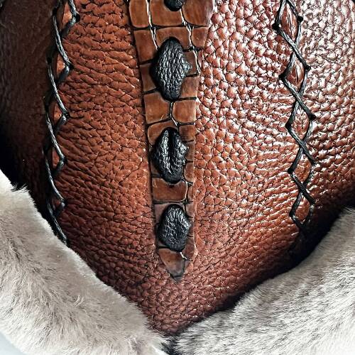 Shark Anatolia Ertuğrul Gazi Hakiki Deri Börk Şapka Selçuklu Kabartmalı - 8