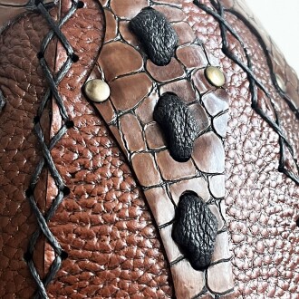 Shark Anatolia Ertuğrul Gazi Hakiki Deri Börk Şapka Selçuklu Kabartmalı - 10