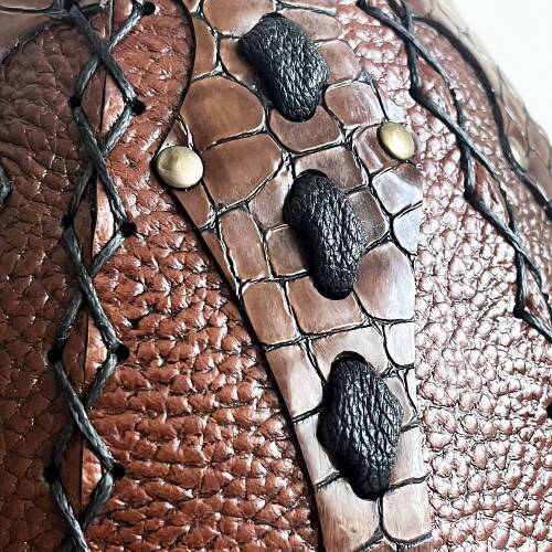 Shark Anatolia Ertuğrul Gazi Hakiki Deri Börk Şapka Selçuklu Kabartmalı - 10