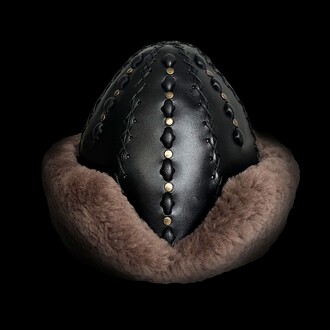 Shark Anatolia - Ertugrul Gazi Real Leather Handmade Traditional Börk Hat Black