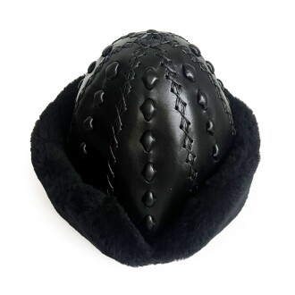 Shark Anatolia Ertuğrul Gazi Şapka Hakiki Deri Kabartma Desenli Börk Siyah-58 - 4