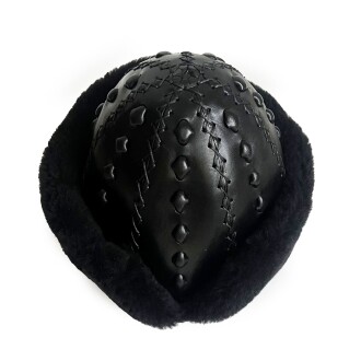 Shark Anatolia Ertuğrul Gazi Şapka Hakiki Deri Kabartma Desenli Börk Siyah-58 - 10