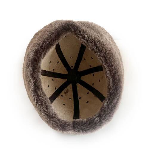 Shark Anatolia Ertuğrul Gazi Zımbalı Kırmızı Metal Broş Çapraz Dikiş Hakiki Deri Börk Şapka Kahve-58 - 8