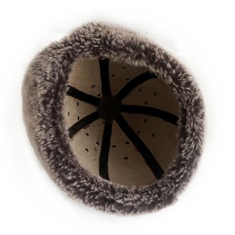 Shark Anatolia Ertuğrul Gazi Zımbalı Metal Elips Broş Çapraz Dikiş Hakiki Deri Börk Şapka Kahve-57 - 8