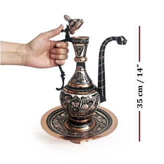 Shark Anatolia Erzincan El İşleme Bakır İbrik 35cm - 3