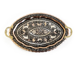 Shark Anatolia Erzincan El İşleme Bakır Kahve Sunum Seti - 8