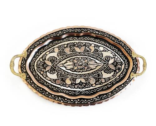 Shark Anatolia Erzincan El İşleme Bakır Kahve Sunum Seti - 8