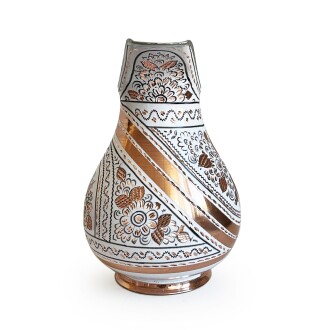 Shark Anatolia Erzincan El İşleme Bakır Sürahi Beyaz - 7