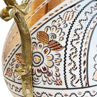 Shark Anatolia Erzincan El İşleme Bakır Sürahi Beyaz - 10