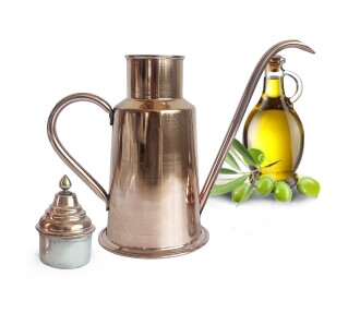Turkish Gemlik Copper Oil Can