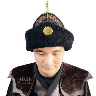 Shark Anatolia Hakiki Deri El Yapımı Börk Kubbeli Siyah Kahve - 4