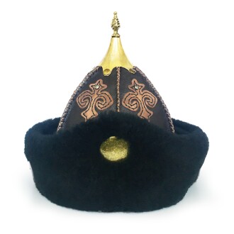 Shark Anatolia Hakiki Deri El Yapımı Börk Kubbeli Siyah Kahve - 6