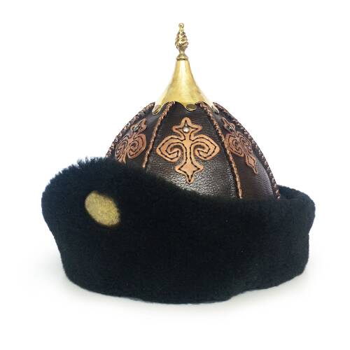 Shark Anatolia Hakiki Deri El Yapımı Börk Kubbeli Siyah Kahve - 7