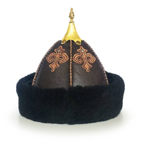 Shark Anatolia Hakiki Deri El Yapımı Börk Kubbeli Siyah Kahve - 8