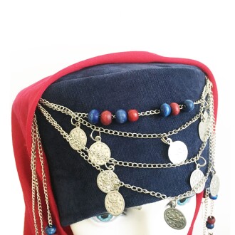 Shark Anatolia Halime Sultan Fes Şapka Mavi Kırmızı - 7