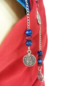 Shark Anatolia Halime Sultan Fes Şapka Mavi Kırmızı - 8