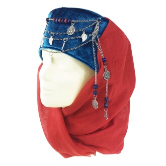 Shark Anatolia Halime Sultan Fez Hat Blue Red