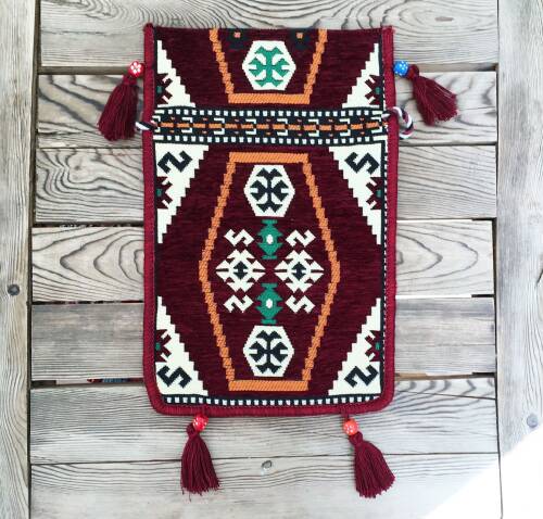 Shark Anatolia Heybe Çanta Bordo - 5