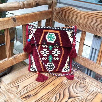 Shark Anatolia Heybe Çanta Bordo - 8