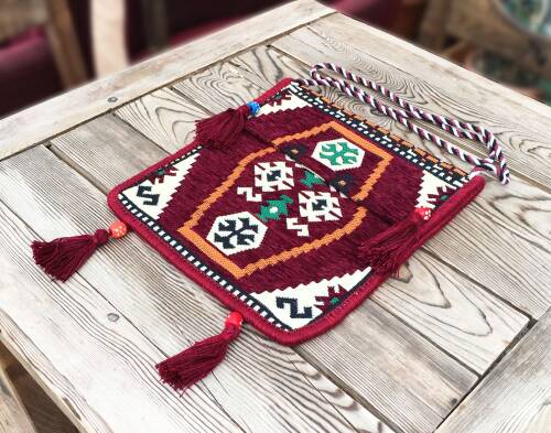 Shark Anatolia Heybe Çanta Bordo - 10