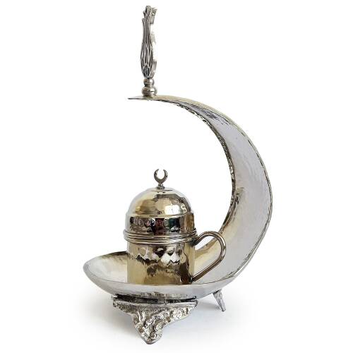 Shark Anatolia Hilal Bakır Kahve Sunum Seti Nikel Kaplama - 3