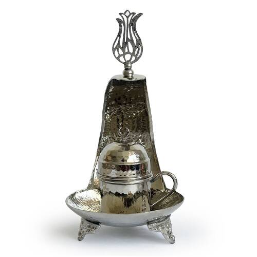 Shark Anatolia Hilal Bakır Kahve Sunum Seti Nikel Kaplama - 4