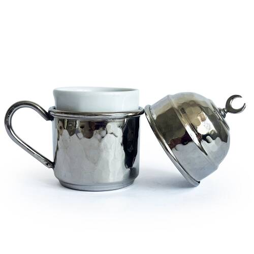 Shark Anatolia Hilal Bakır Kahve Sunum Seti Nikel Kaplama - 9