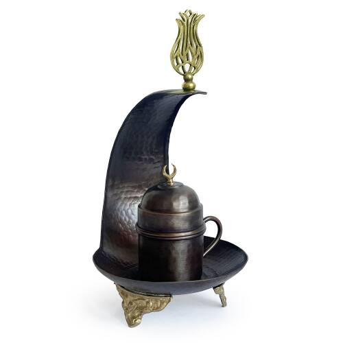 Shark Anatolia Hilal Bakır Kahve Sunum Seti Oksit - 1